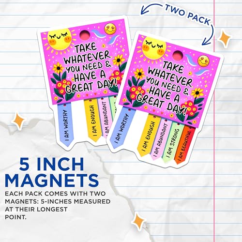 (2 Pack) Inspirational Quote Magnets - Positive Affirmation - Motivational Message for Office or Home - 5" On Longest Side - for Cars, Fridges, Toolboxes - Made in USA - MAG7502