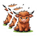 (3 Pack) Highland Cow Decals - Cute Cow Sticker - Farm Animal Stickers - 3 Inches On Longest Side - Easy Peel & Apply - Made in USA - 3MCS1055