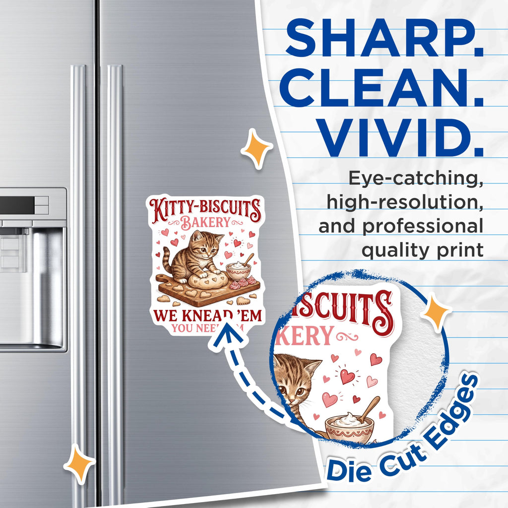 (2 Pack) Kitty Biscuits Magnets - Cat Bakery - Baking Kitten Magnets - 5" On Longest Side - Premium Magnet - for Cars, Refrigerators, Toolboxes, Lockers - Made in USA - MAG16974