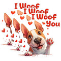 (3 Pack) I Woof You Decals - Dog Lover Decor - Laptop Decal - 3 Inches On Longest Side - Easy Peel & Apply - Made in USA - 3MCS1404