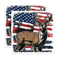 (2 Pack) Patriotic Deer Magnets - American Flag Buck Art - Hunter Wildlife Refrigerator Decor - 5 Inches On Longest Side - Thick Durable Magnet - Made in USA - MAG19952