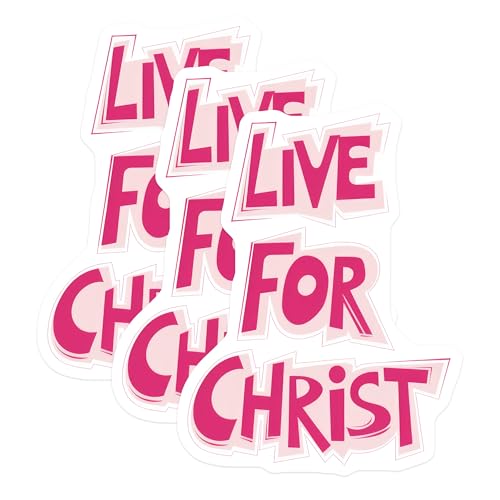 (3 Pack) Live for Christ Decals - Religious Stickers - Christian Laptop Decal - 3 Inches On Longest Side - Easy Peel & Apply - Made in USA - 3MCS7706