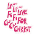 (3 Pack) Live for Christ Decals - Religious Stickers - Christian Laptop Decal - 3 Inches On Longest Side - Easy Peel & Apply - Made in USA - 3MCS7706