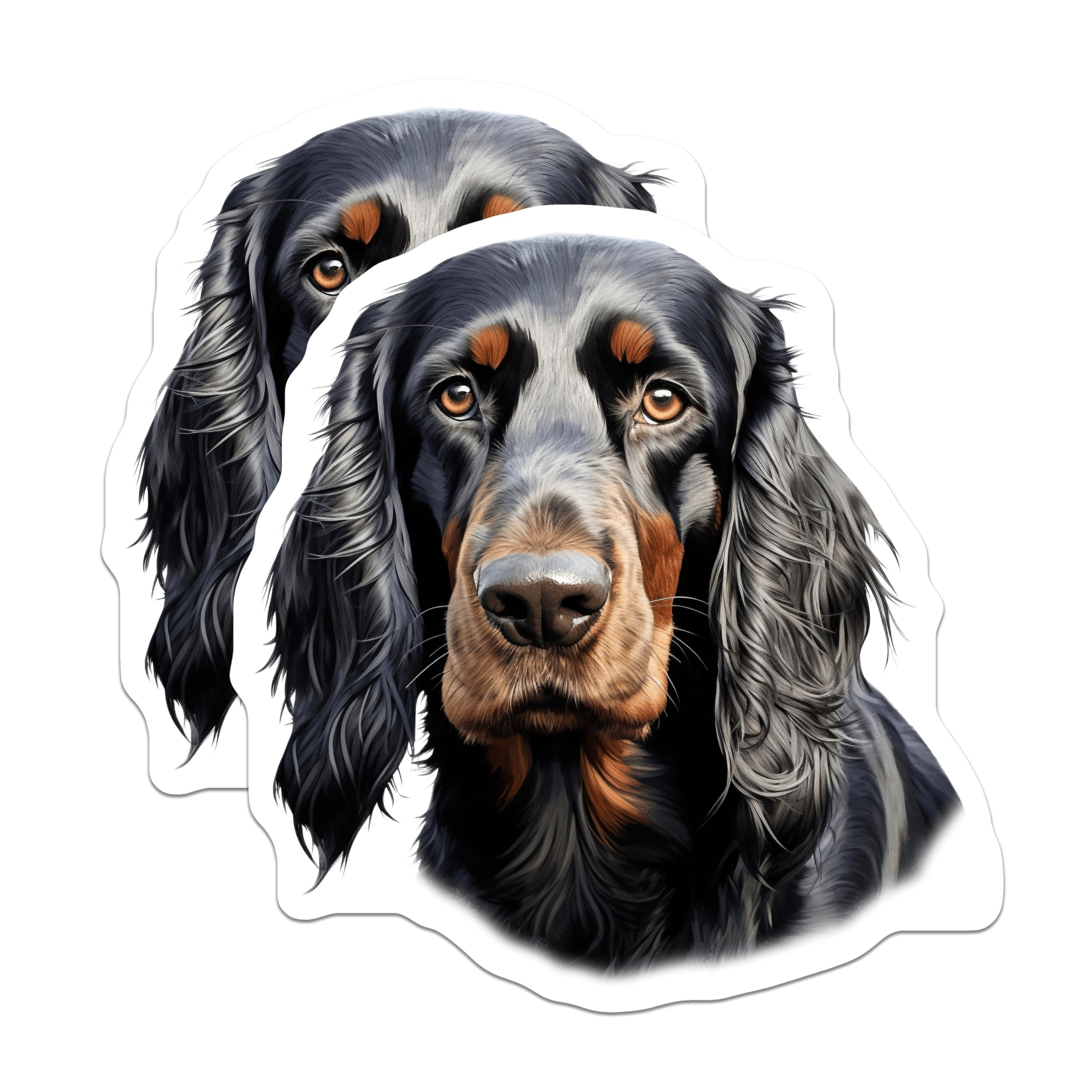 (2 Pack) Gordon Setter Magnets - Hunting Dog Decor - Scottish Setter Art - Dog Lover Kitchen Display - 5 Inches On Longest Side - Thick Durable Magnet - Made in USA - MAG25846