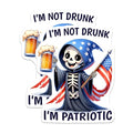 (2 Pack) I'm Not Drunk I'm Patriotic Magnets - Funny Grim Reaper - Beer Humor Decoration for Independence Day - 5" On Longest Side - for Cars, Fridges, Toolboxes - Made in USA - MAG7917