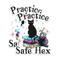 (2 Packs) Practice Safe Hex Stickers - Funny Witchy Vibes Black Cat Decals - 5 Inches On Longest Side - Premium Vinyl Decal - Sticks to Any Smooth Flat Surface - Made in USA - BMCS2514