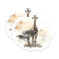 (2 Pack) Giraffe Wildlife Stickers - Animal Art Stickers - Nature Themed Decals - 5" On Longest Side - Sticks to Smooth Flat Surfaces - Made in USA - BMCS3807