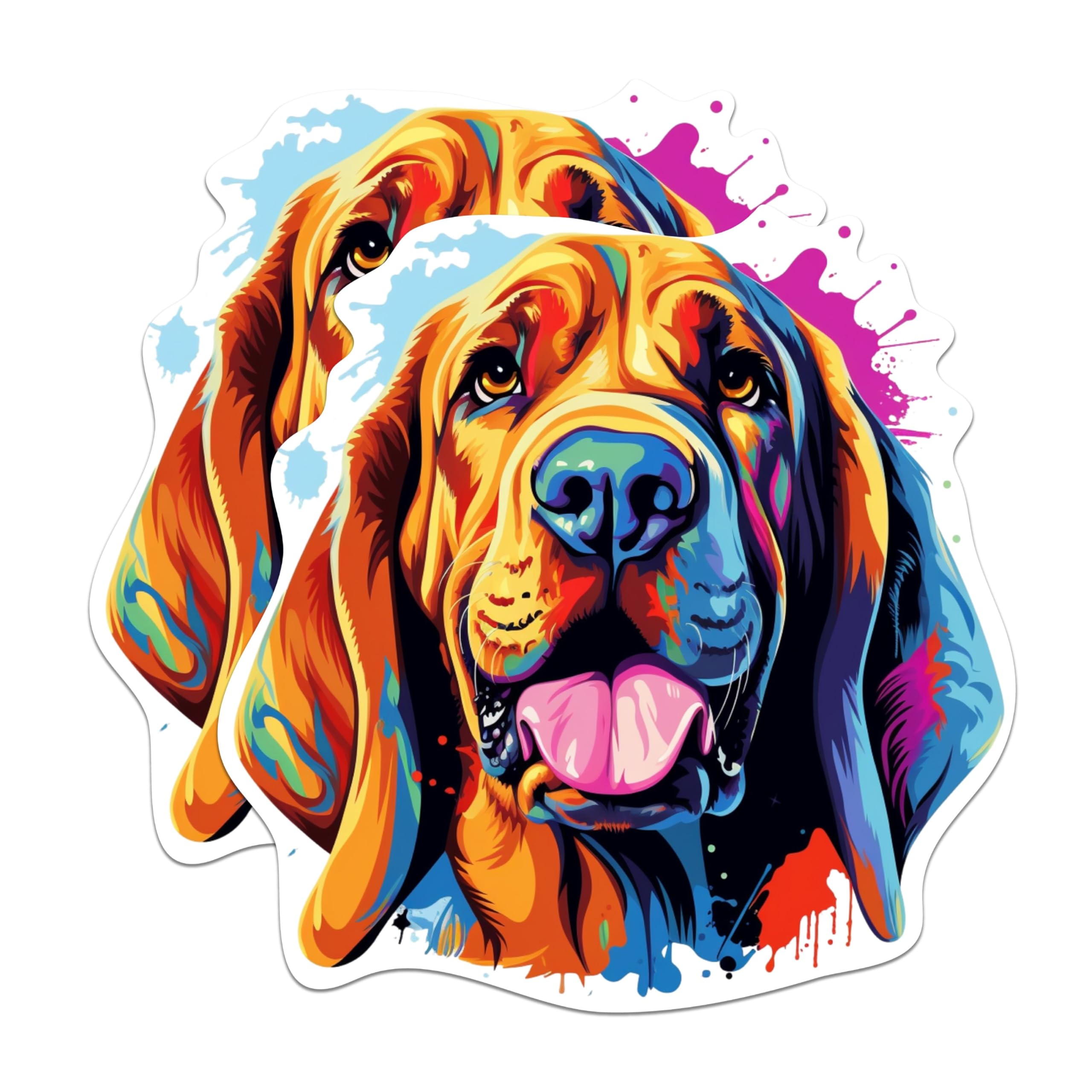 (2 Pack) Bloodhound Dog Breed Magnets - 5 Inches On Longest Side - Choose from Over 100 Dog Breeds - for Cars, Refrigerators, Toolboxes - Made in USA - MAG1782