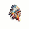 (3 Pack) Native American Decals - Laptop Stickers - Indigenous Headdress Decal - 3 Inches On Longest Side - Easy Peel & Apply - Made in USA - 3MCS7780