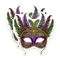 (2 Pack) Mardi Gras Mask Magnets - Venetian Carnival Decor - NOLA Celebration Souvenirs - 5 Inches On Longest Side - Thick Durable Magnet - Made in USA - MAG36509