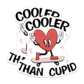 (2 Pack) Cooler Than Cupid Magnets - Fun Heart-Shaped Magnets - Skateboarding Heart - 5" On Longest Side - for Cars, Refrigerators, Toolboxes, Lockers - Made in USA BMCS3399