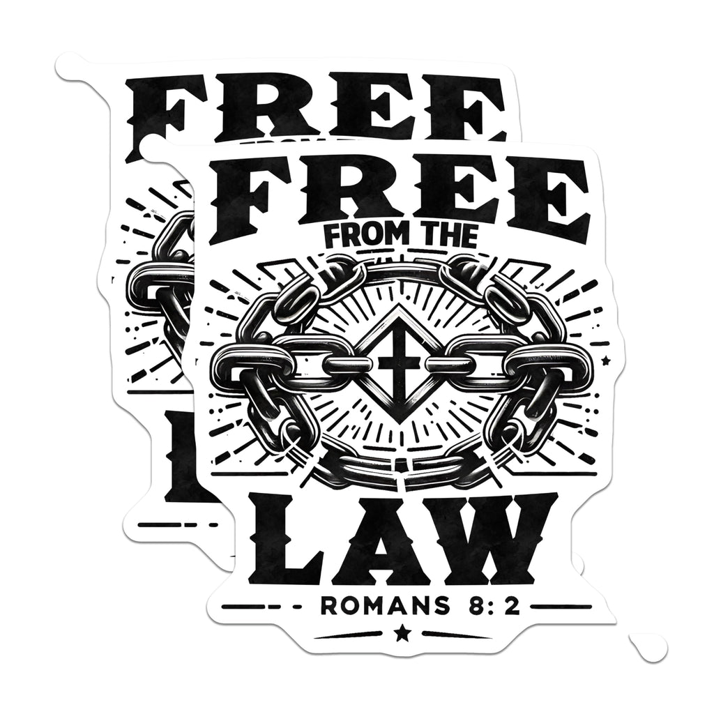 (2 Pack) Free from Law Magnets - Romans 8:2 Christian Decor - Scripture Bible Verse Faith - 5 Inches On Longest Side - Thick Durable Magnet - Made in USA - MAG29812