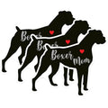(3 Pack) Boxer Mom Decals - Dog Lover Decal - Pet Owner Decals - 3 Inches On Longest Side - Easy Peel & Apply - Made in USA - 3MCS1315