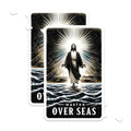 (2 Pack) Jesus Walking On Water Magnets - Christian Faith Magnets - Spiritual Home Decoration - 5 Inches On Longest Side - Thick Durable Magnet - Made in USA - MAG30193