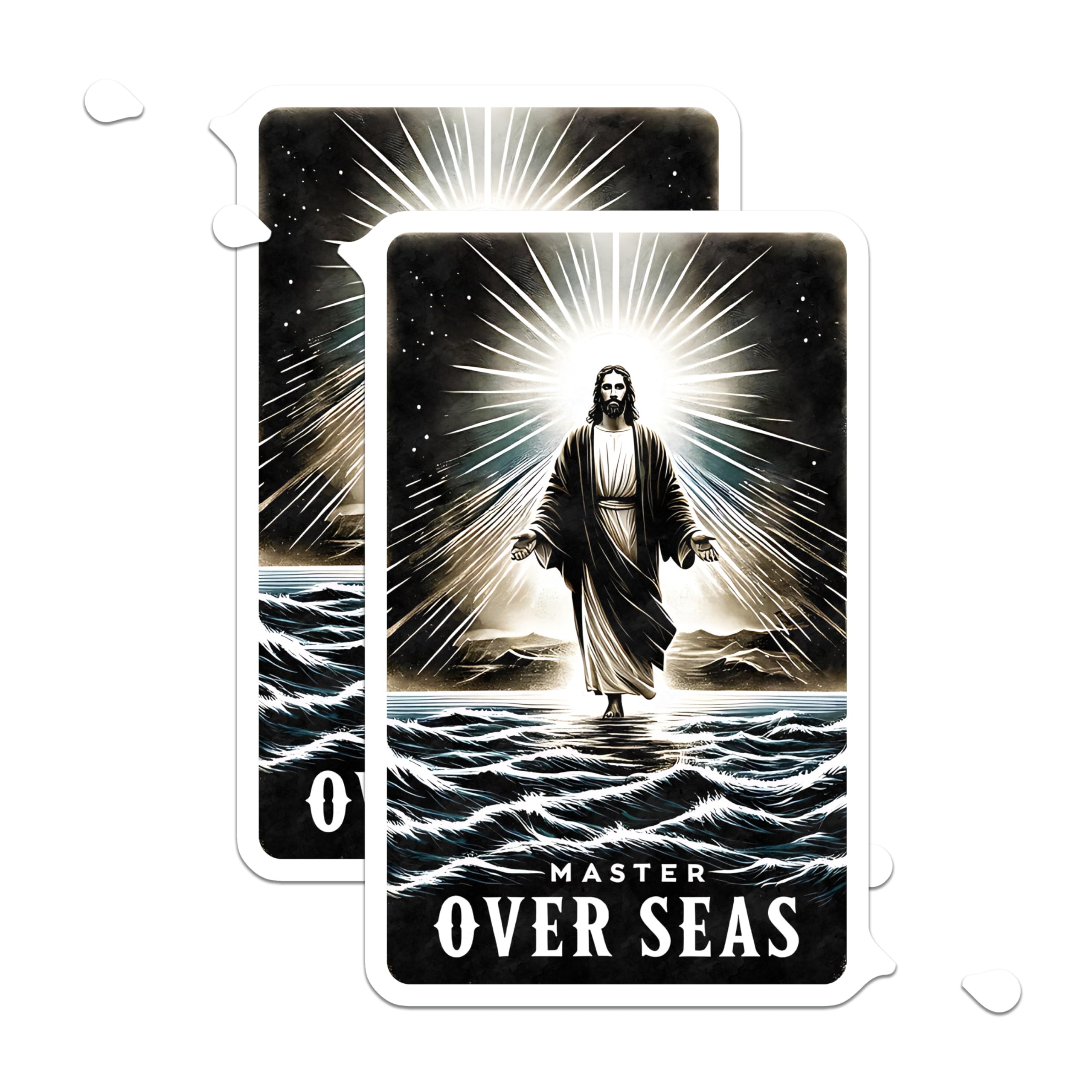 (2 Pack) Jesus Walking On Water Magnets - Christian Faith Magnets - Spiritual Home Decoration - 5 Inches On Longest Side - Thick Durable Magnet - Made in USA - MAG30193