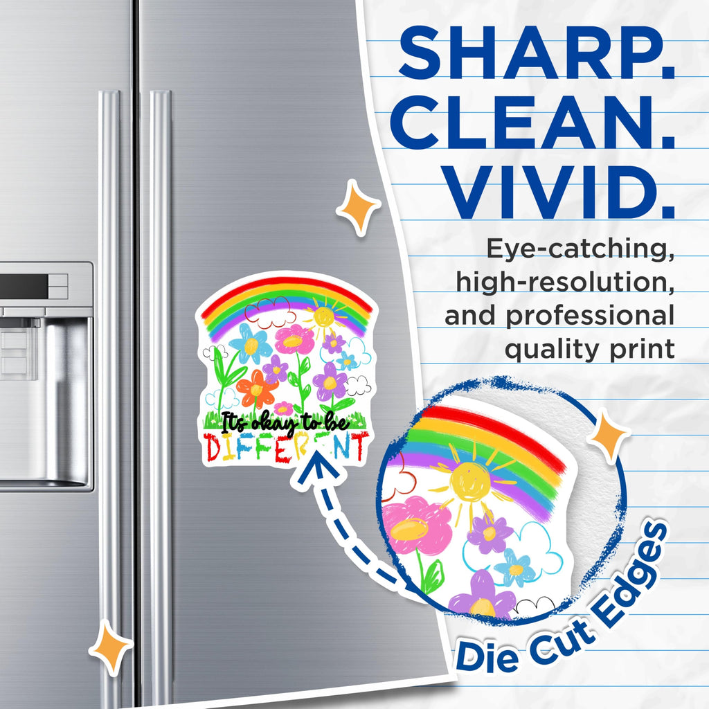 (2 Pack) It's Okay to Be Different Magnets - Inclusion Teacher Classroom Decor - Neurodiversity Affirmation - 5 Inches On Longest Side - Thick Durable Magnet - Made in USA - MAG26406