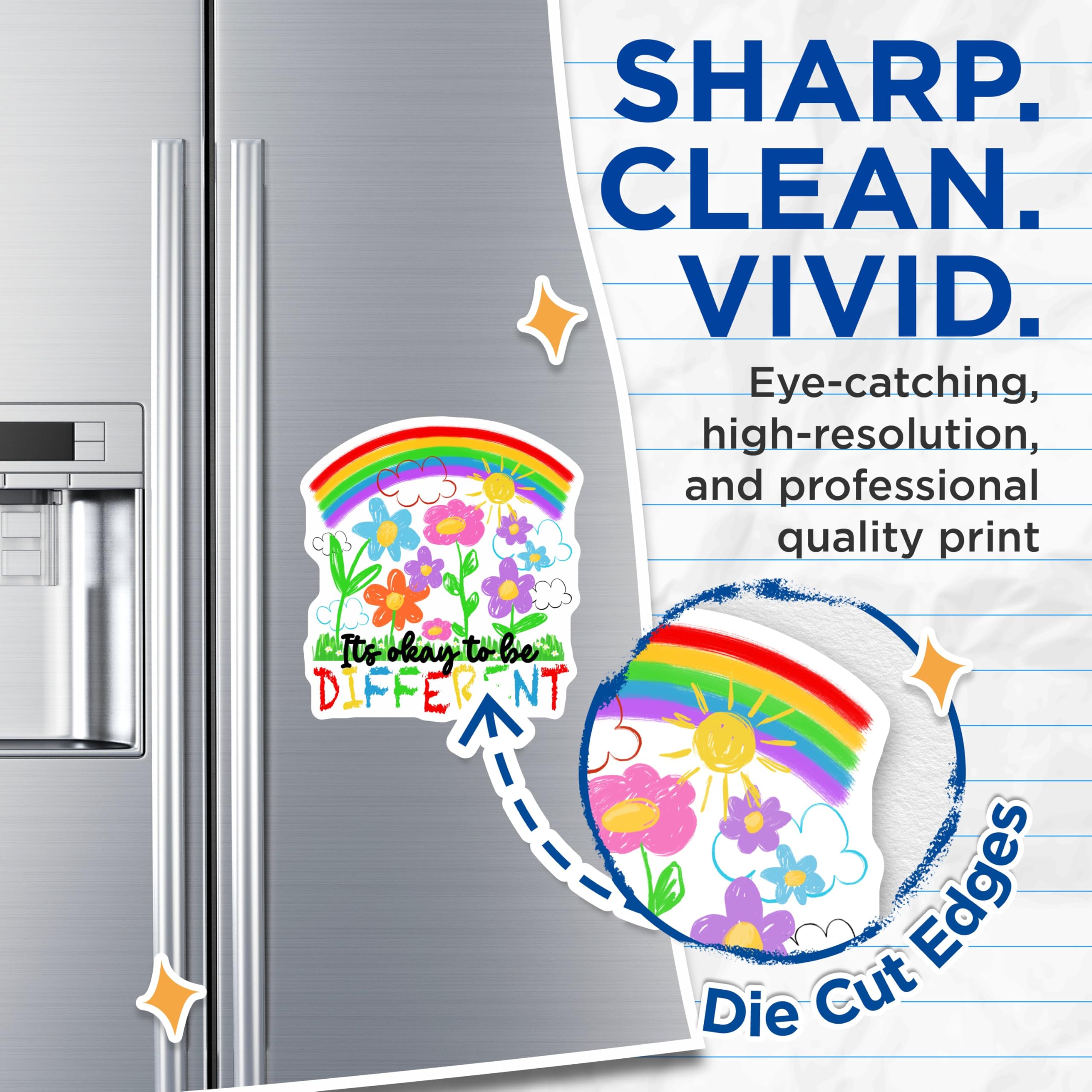 (2 Pack) It's Okay to Be Different Magnets - Inclusion Teacher Classroom Decor - Neurodiversity Affirmation - 5 Inches On Longest Side - Thick Durable Magnet - Made in USA - MAG26406