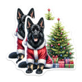 (2 Pack) Black German Shepherd Christmas Magnets - Santa Dog Holiday Decor - Pet Lover Winter Art Magnets - 5 Inches On Longest Side - Thick Durable Magnet - Made in USA - MAG28738