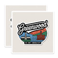 (2 Pack) Greenwood Magnets - Mississippi Souvenir - Emerald City Travel Fridge Decor - 5" On Longest Side - Premium Magnet - for Cars, Refrigerators, Toolboxes, Lockers - Made in USA - MAG17241