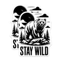 (2 Pack) Stay Wild Bear Magnets - Woodland Forest Decor - Outdoor Adventure Fridge Accessory - 5 Inches On Longest Side - Thick Durable Magnet - Made in USA - MAG38341