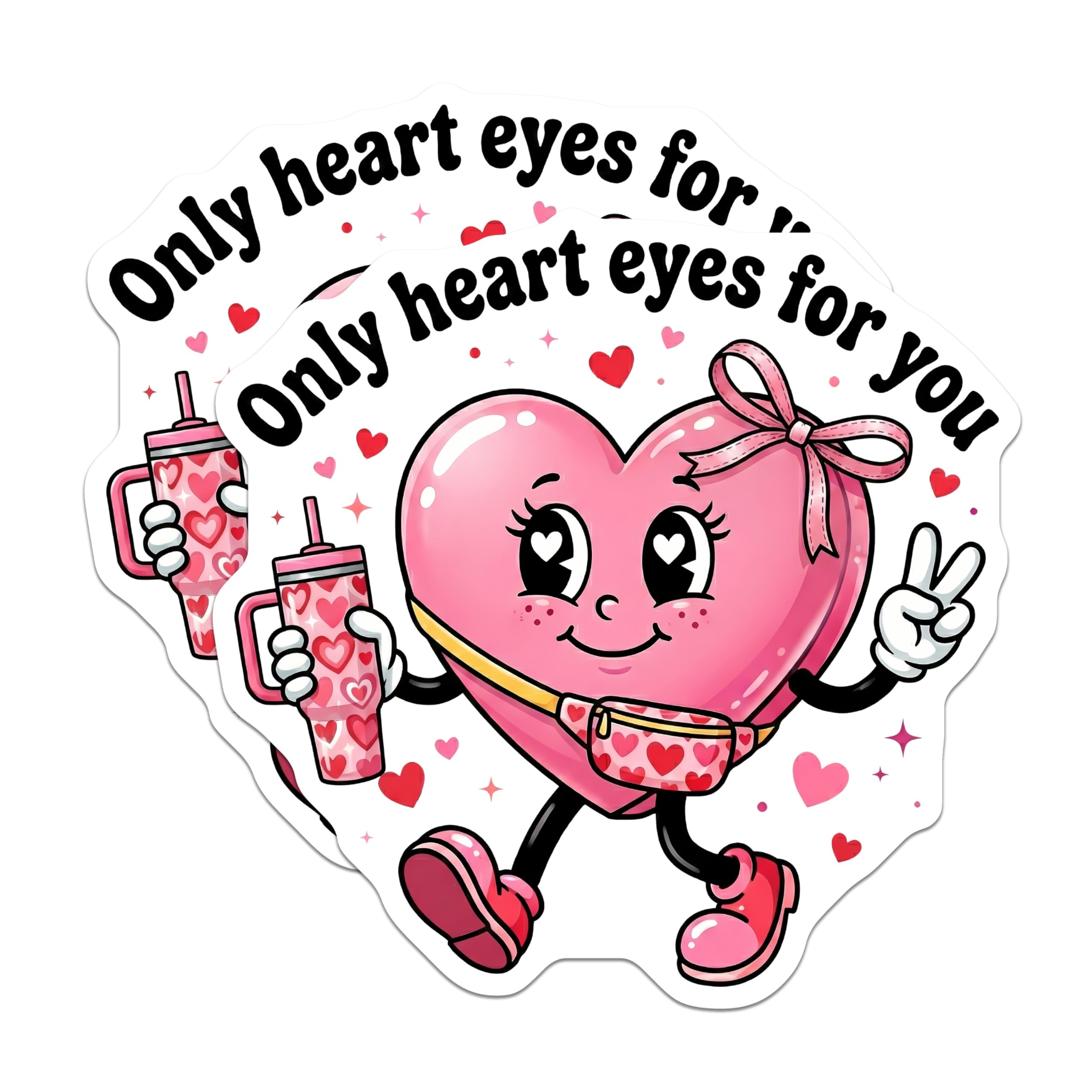 (2 Pack) Heart Eyes Magnets - Valentines Magnet - Kawaii Magnet - 5" On Longest Side - Premium Magnet - for Cars, Refrigerators, Toolboxes, Lockers - Made in USA - MAG15429