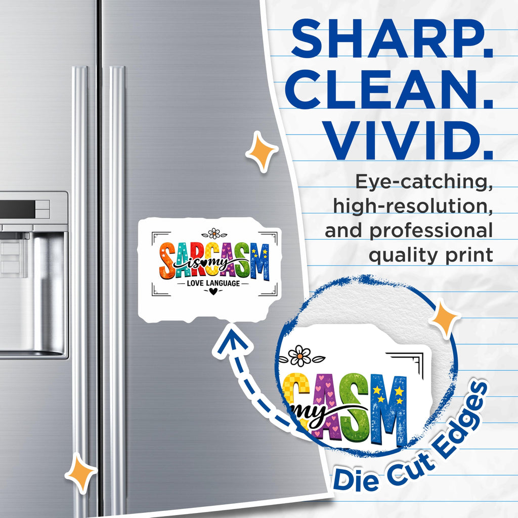 (2 Pack) Sarcasm Love Language Magnets - Funny Refrigerator Quote - Witty Kitchen Locker Decor - 5 Inches On Longest Side - Thick Durable Magnet - Made in USA - MAG20601