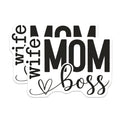 (2 Pack) Wife Mom Boss Magnets - Empowered Mother Quote - Modern Home Fridge Decor - Daily Inspiration - 5 Inches On Longest Side - Thick Durable Magnet - Made in USA - MAG20562