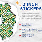 (3 Pack) Shamrock Decals - St Patricks Day - Clover Decals - 3 Inches On Longest Side - Easy Peel & Apply - Made in USA - 3MCS8613
