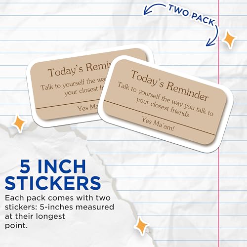 (2 Pack) Positive Affirmation Stickers - Inspirational Quote - Daily Reminder - 5" On Longest Side - Sticks to Smooth Flat Surfaces - Made in USA - BMCS8327