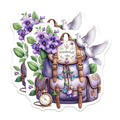 (2 Pack) Wanderlust Vibes Magnets Magnets - Violet Backpack Art - Travel Decor for Adventurers - 5" On Longest Side - Made in USA - Sticks to Refrigerators & Metal Surfaces - MAG8852