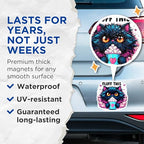 (2 Pack) Fluff This Cat Magnets - 5" On Longest Side - for Cars, Fridges, Toolboxes - Made in USA - MAG4591