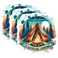 (3 Pack) Camping Decals - Laptop Decals - Outdoor Adventure Stickers- 3 Inches On Longest Side - Easy Peel & Apply - Made in USA - 3MCS5403