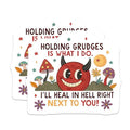 (2 Pack) Holding Grudges Magnets - Funny Sarcastic Quote - Humorous Home Decor - Devilish Smile - 5" On Longest Side - for Cars, Fridges, Toolboxes - Made in USA - MAG5631
