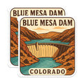 (2 Pack) Blue Mesa Dam Colorado Magnets - Iconic Scenic Reservoir Travel Souvenir - Southwestern Landscape Retro Decor - 5 Inches On Longest Side - Thick Durable Magnet - Made in USA - MAG19793