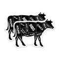 (2 Pack) Beef Cuts Chart Stickers - 5" On Longest Side - Sticks to Smooth Flat Surfaces - Made in USA - BMCS9219 - BMCS9219