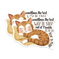 (2 Pack) Cat Nap Quote Magnets - Sleeping Kitty Fridge Decor - Funny Saying Animal Lover Item - 5 Inches On Longest Side - Thick Durable Magnet - Made in USA - MAG36795