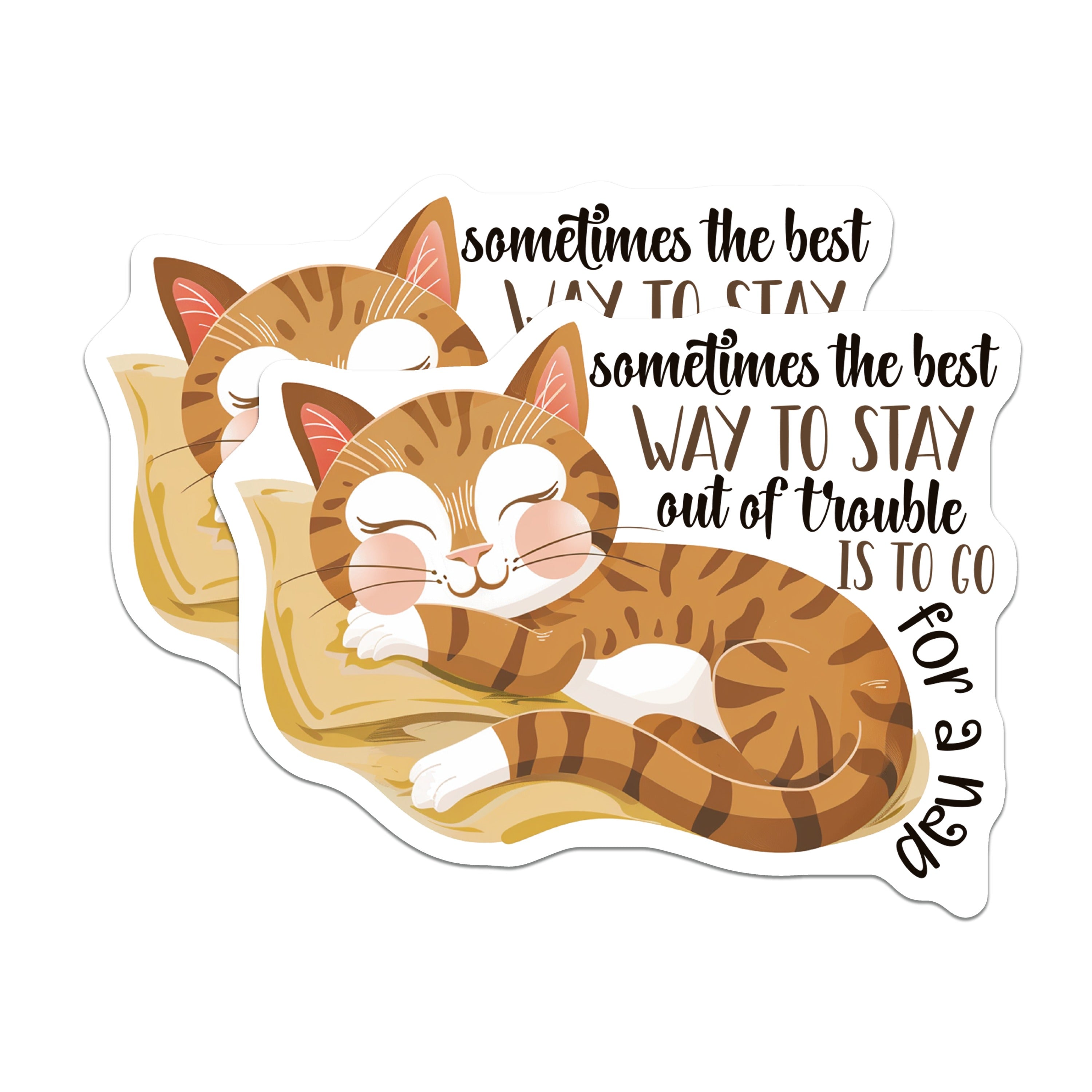 (2 Pack) Cat Nap Quote Magnets - Sleeping Kitty Fridge Decor - Funny Saying Animal Lover Item - 5 Inches On Longest Side - Thick Durable Magnet - Made in USA - MAG36795