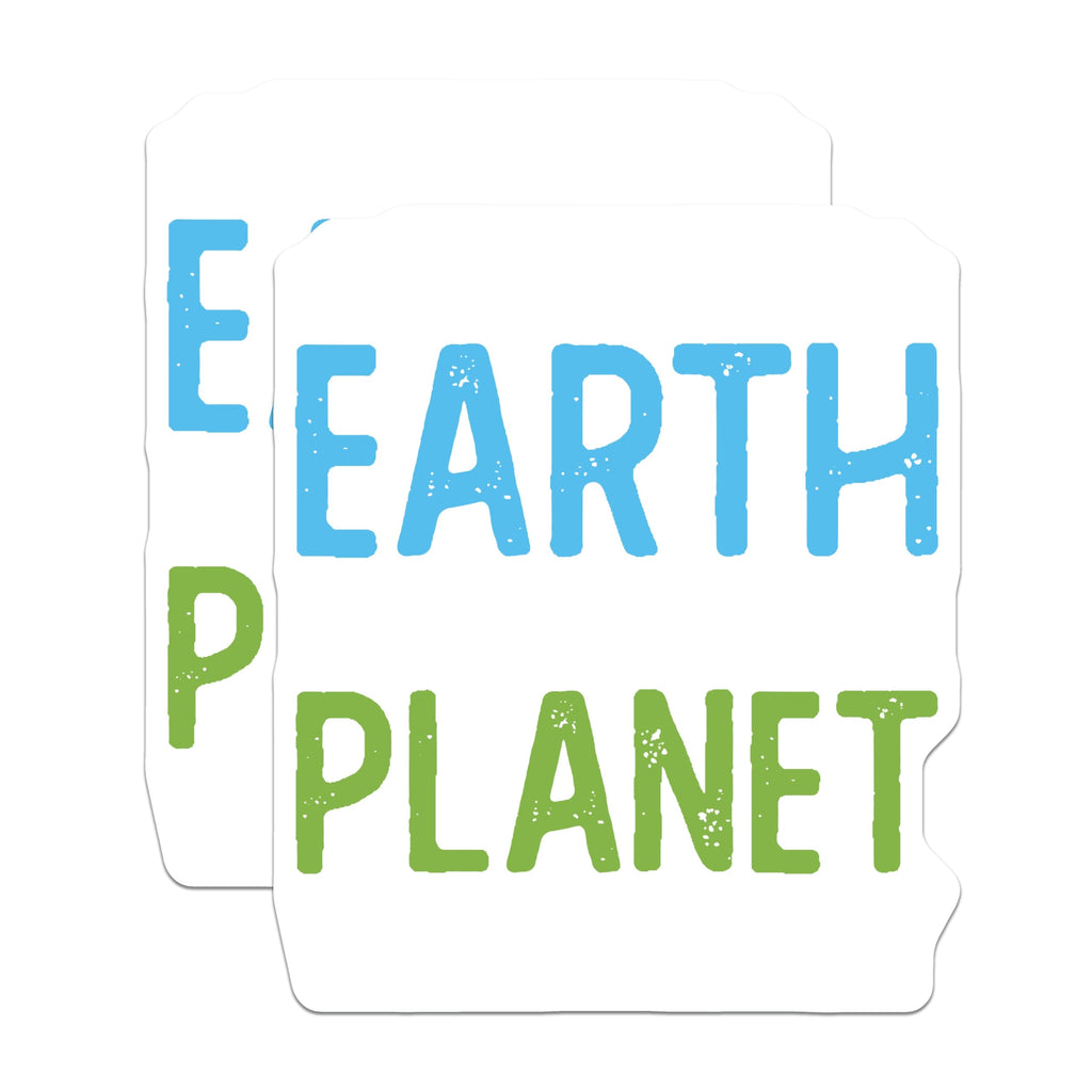 (2 Pack) Earth Planet Magnets - Environmental Awareness Message - Eco Friendly Home Decor - Nature Lover Statement Art - 5 Inches On Longest Side - Thick Durable Magnet - Made in USA - MAG21596