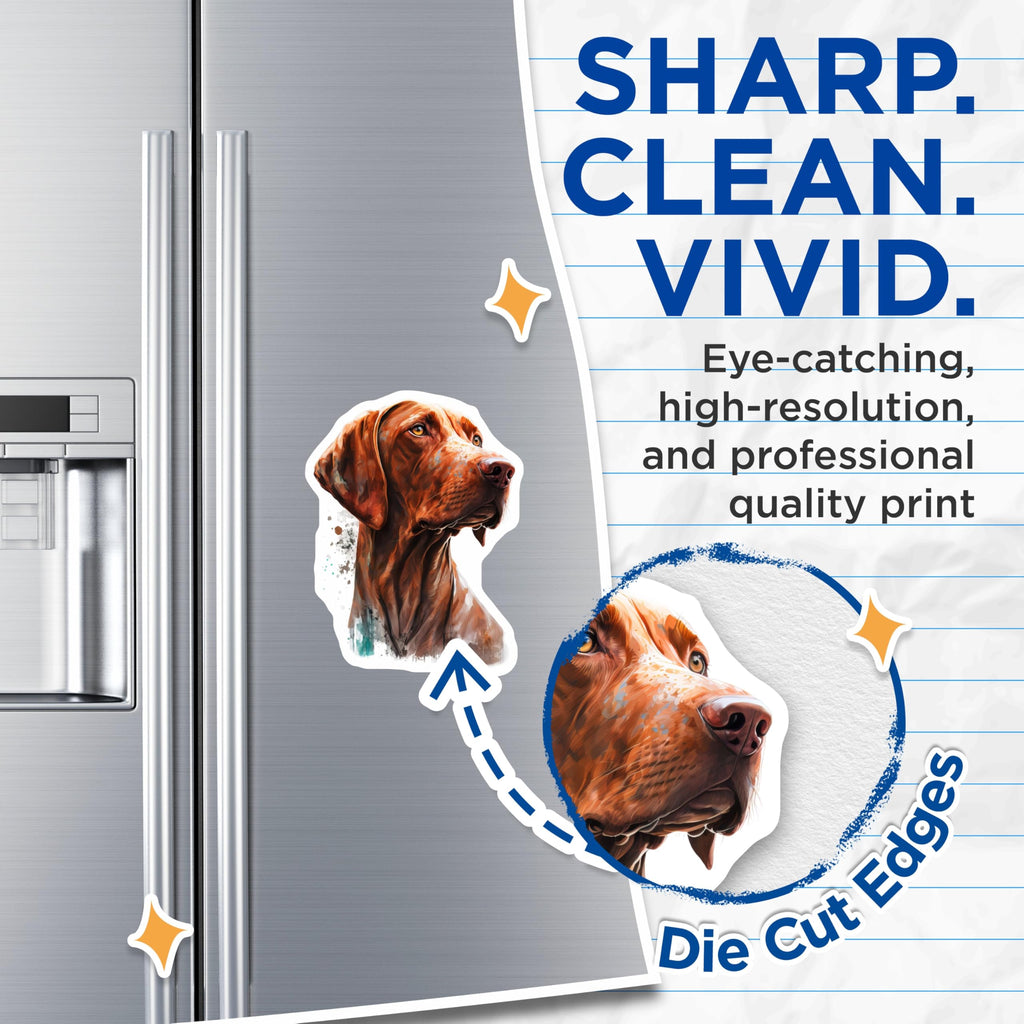 (2 Pack) Vizsla Magnets - Hungarian Pointer Artwork - Canine Home Decor for Pet Owners - 5 Inches On Longest Side - Thick Durable Magnet - Made in USA - MAG23868