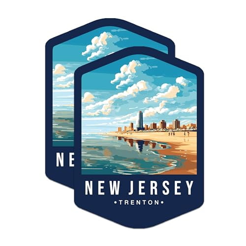 (2 Pack) New Jersey State and Capitol Magnets - NJ State Magnet - Choose from 50 States - 5" On Longest Side - Premium Magnet - for Cars, Refrigerators, Toolboxes, Lockers - Made in USA - MAG1486