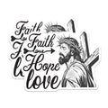 (2 Pack) Jesus Faith Hope Love Magnets - Christian Decor - Religious Art Fridge Decor - 5" On Longest Side - Premium Magnet - for Cars, Refrigerators, Toolboxes, Lockers - Made in USA - MAG16849