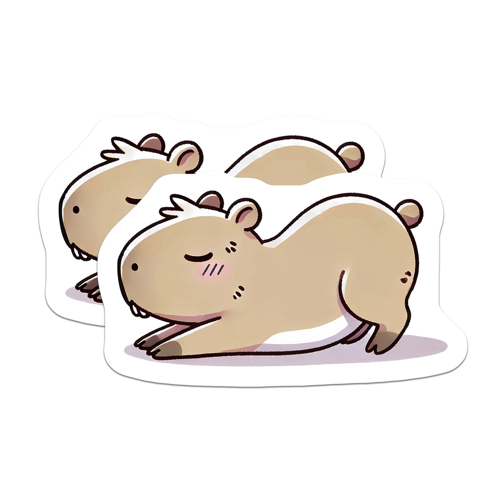 (2 Pack) Cute Capybara Magnets - Kawaii Animal Decor - Cozy Aesthetic Fridge Locker Accessory - 5 Inches On Longest Side - Thick Durable Magnet - Made in USA - MAG36575