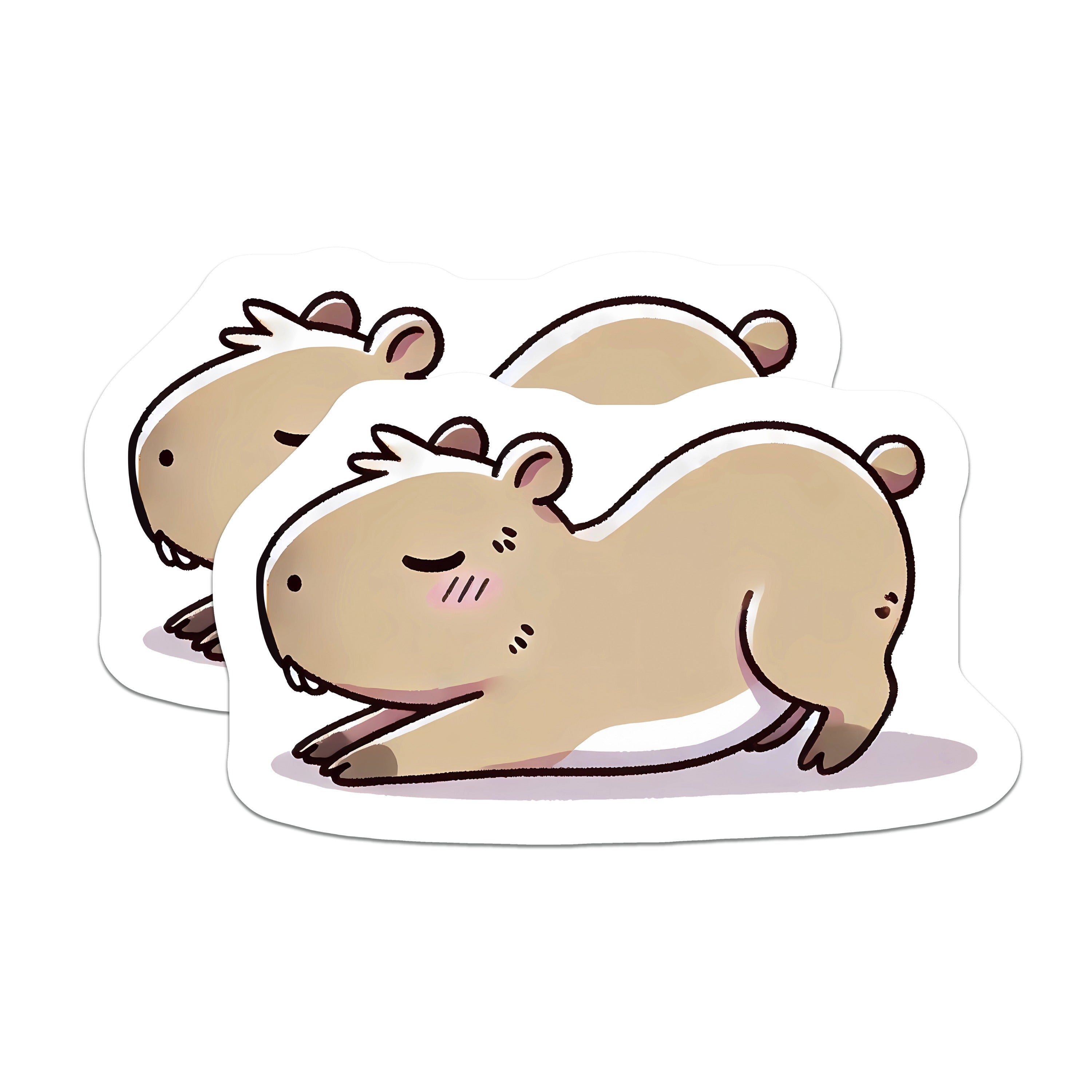 (2 Pack) Cute Capybara Magnets - Kawaii Animal Decor - Cozy Aesthetic Fridge Locker Accessory - 5 Inches On Longest Side - Thick Durable Magnet - Made in USA - MAG36575