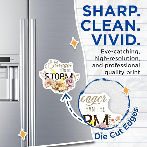 (2 Pack) Be Stronger Than The Storm Magnets Magnets - Motivational Decor - 5" On Longest Side - Made in USA - Sticks to Refrigerators & Metal Surfaces - MAG9047