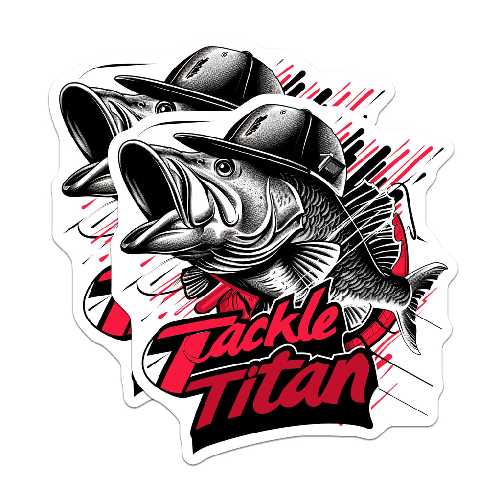 (2 Pack) Fishing Enthusiast Magnets - Tackle Titan Magnets - Fish Art Magnets for Anglers - 5" On Longest Side - for Cars, Refrigerators, Toolboxes, Lockers - Made in USA MAG3579