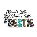 (2 Pack) Mamas Little Bestie Magnets - Mom Daughter Decor - Boho Leopard Cow Print Camo - 5 Inches On Longest Side - Thick Durable Magnet - Made in USA - MAG23915