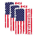 (3 Pack) Veterinarian American Flag Decals - Patriotic Vet Decals - Laptop Car Decals - 3 Inches On Longest Side - Easy Peel & Apply - Made in USA - 3MCS4312