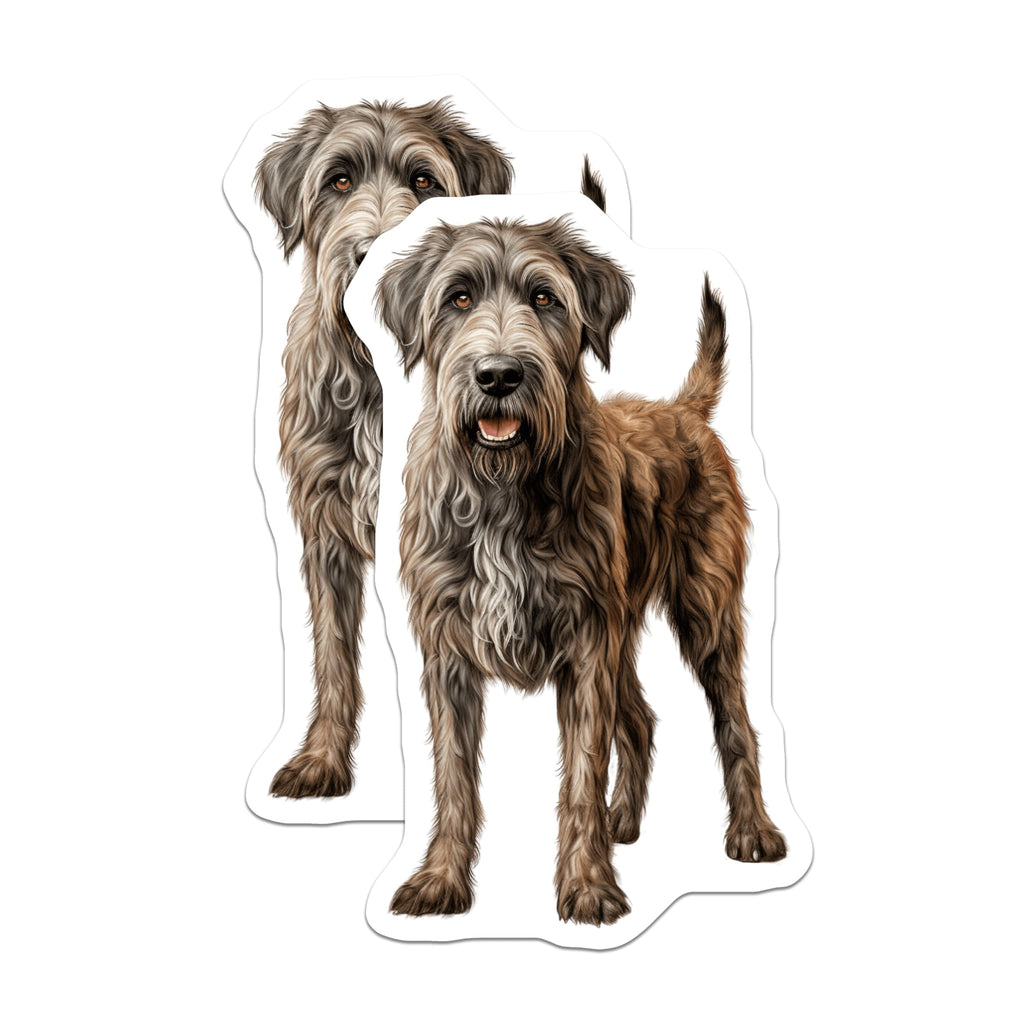(2 Pack) Irish Wolfhound Dog Magnets - Pet Lover Home Decor - Dog Mom Fridge Accent - 5 Inches On Longest Side - Thick Durable Magnet - Made in USA - MAG25559