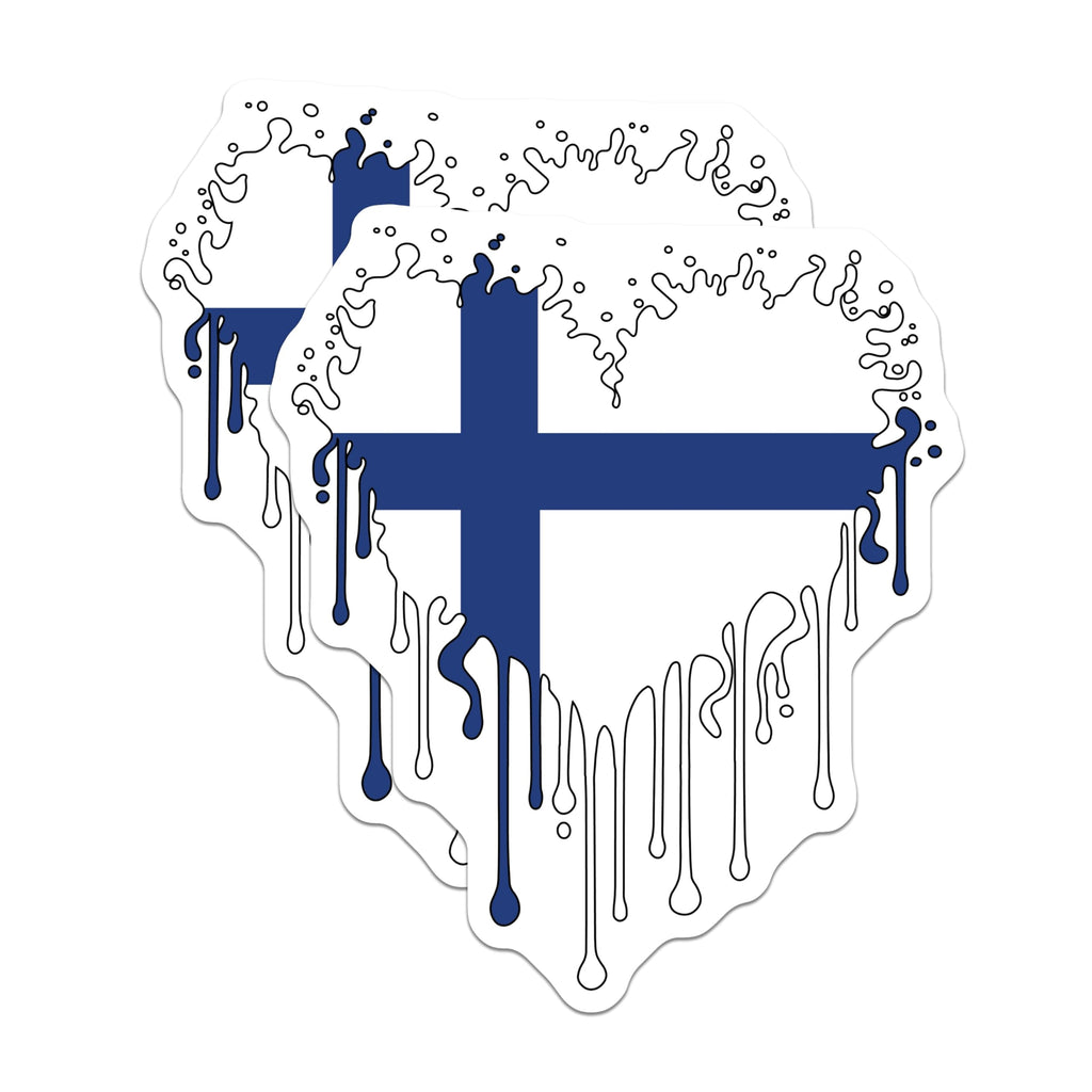 (2 Pack) Finland Flag Magnets - Finnish Pride Decor - Dripping Finnish Design - 5" On Longest Side - Premium Magnet - for Cars, Refrigerators, Toolboxes, Lockers - Made in USA - MAG18679