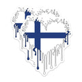 (2 Pack) Finland Flag Magnets - Finnish Pride Decor - Dripping Finnish Design - 5" On Longest Side - Premium Magnet - for Cars, Refrigerators, Toolboxes, Lockers - Made in USA - MAG18679